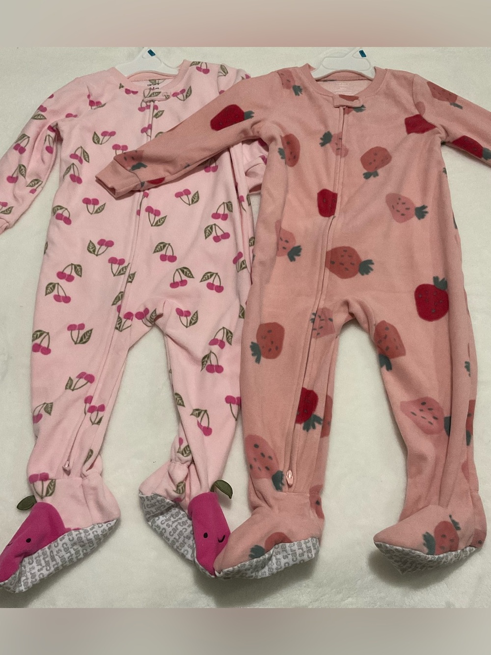 Carter’s Girls Two Way Zipper Pajamas Strawberry & Cherry